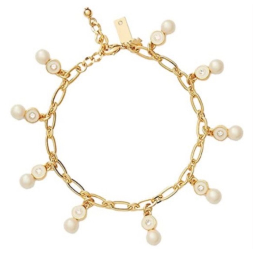 KATE SPADE • Gold Pearly Delight Pearl Bracelet - Picture 1 of 3
